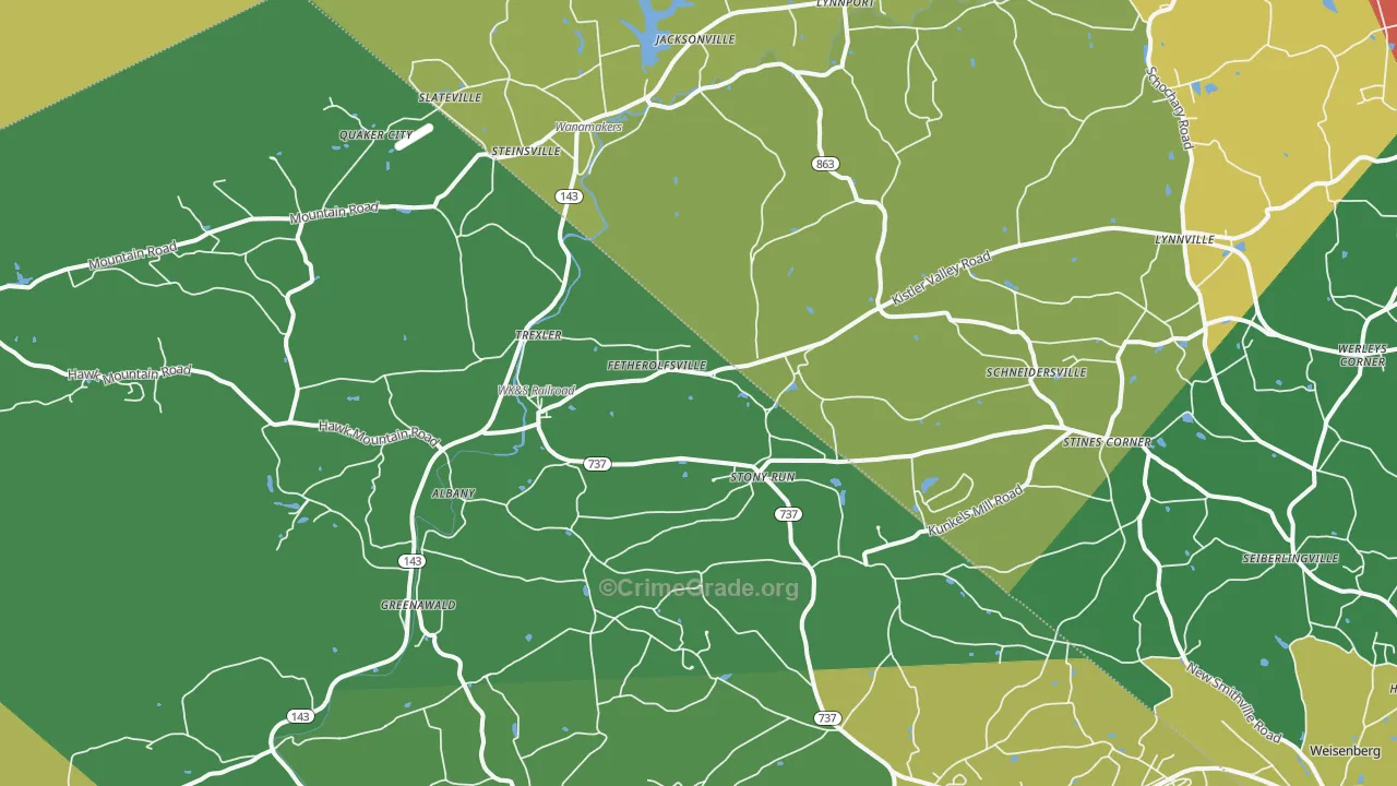 19529, PA Map of Theft Rates