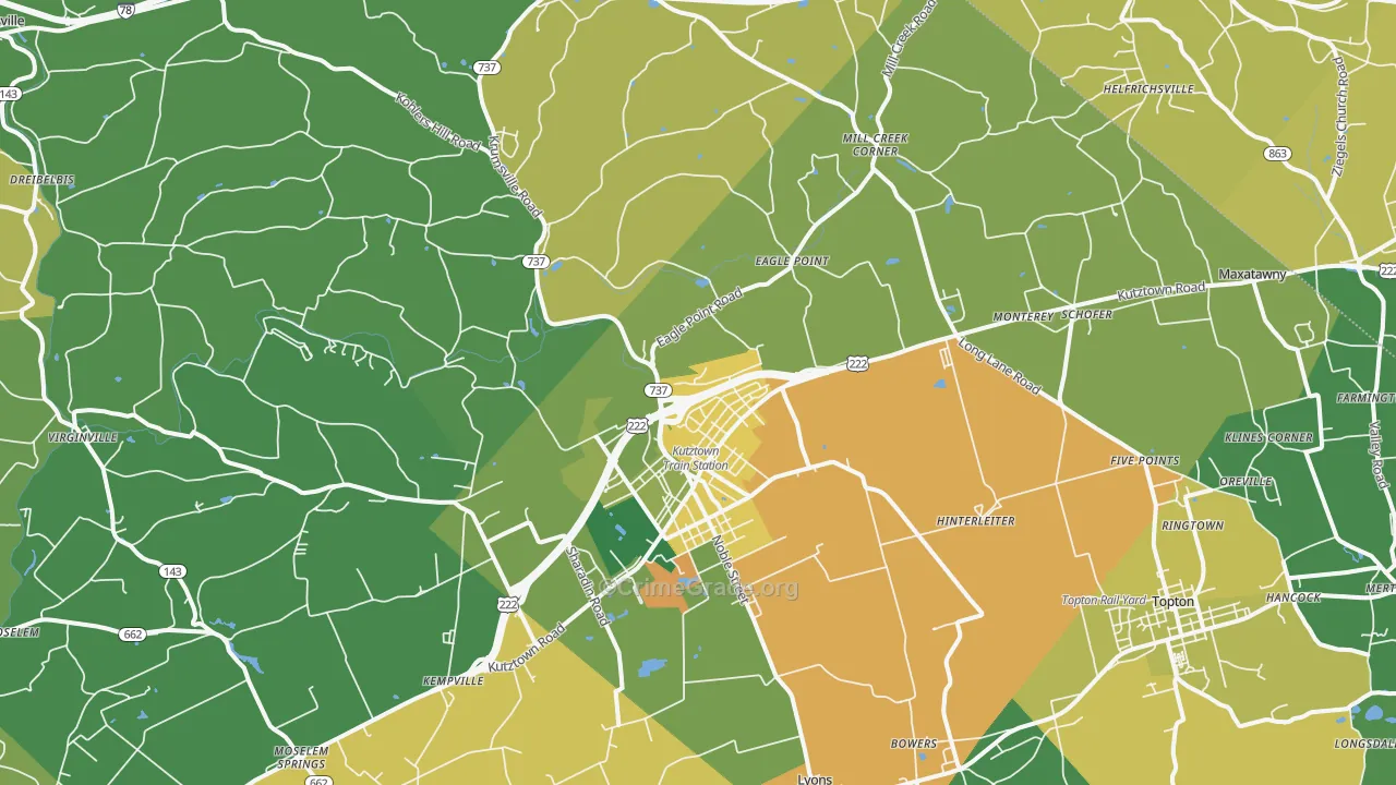 19530, PA Map of Theft Rates