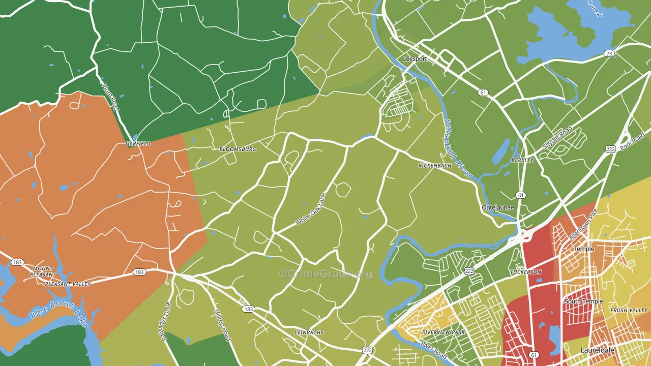19533, PA Map of Theft Rates