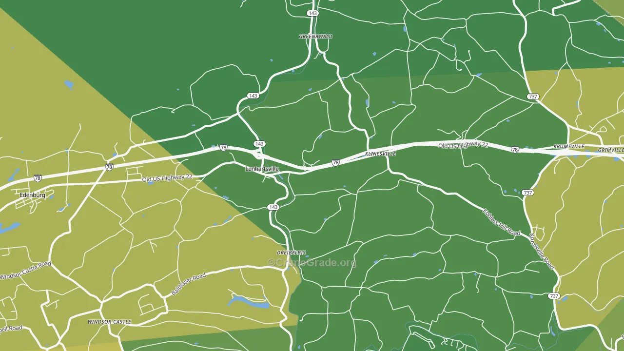 19534, PA Map of Theft Rates