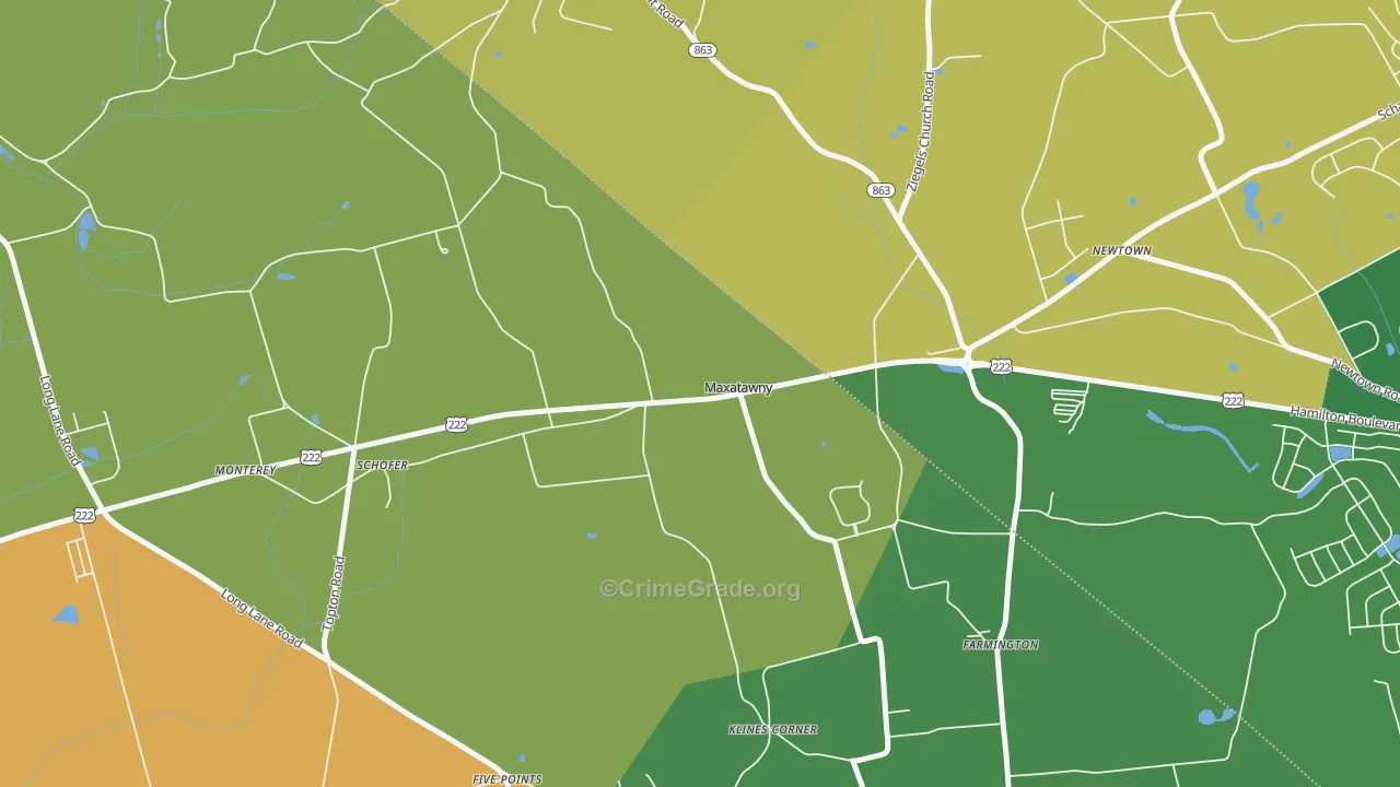 19538, PA Map of Theft Rates