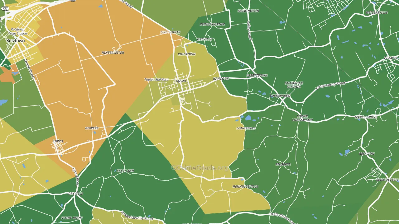 19539, PA Map of Theft Rates
