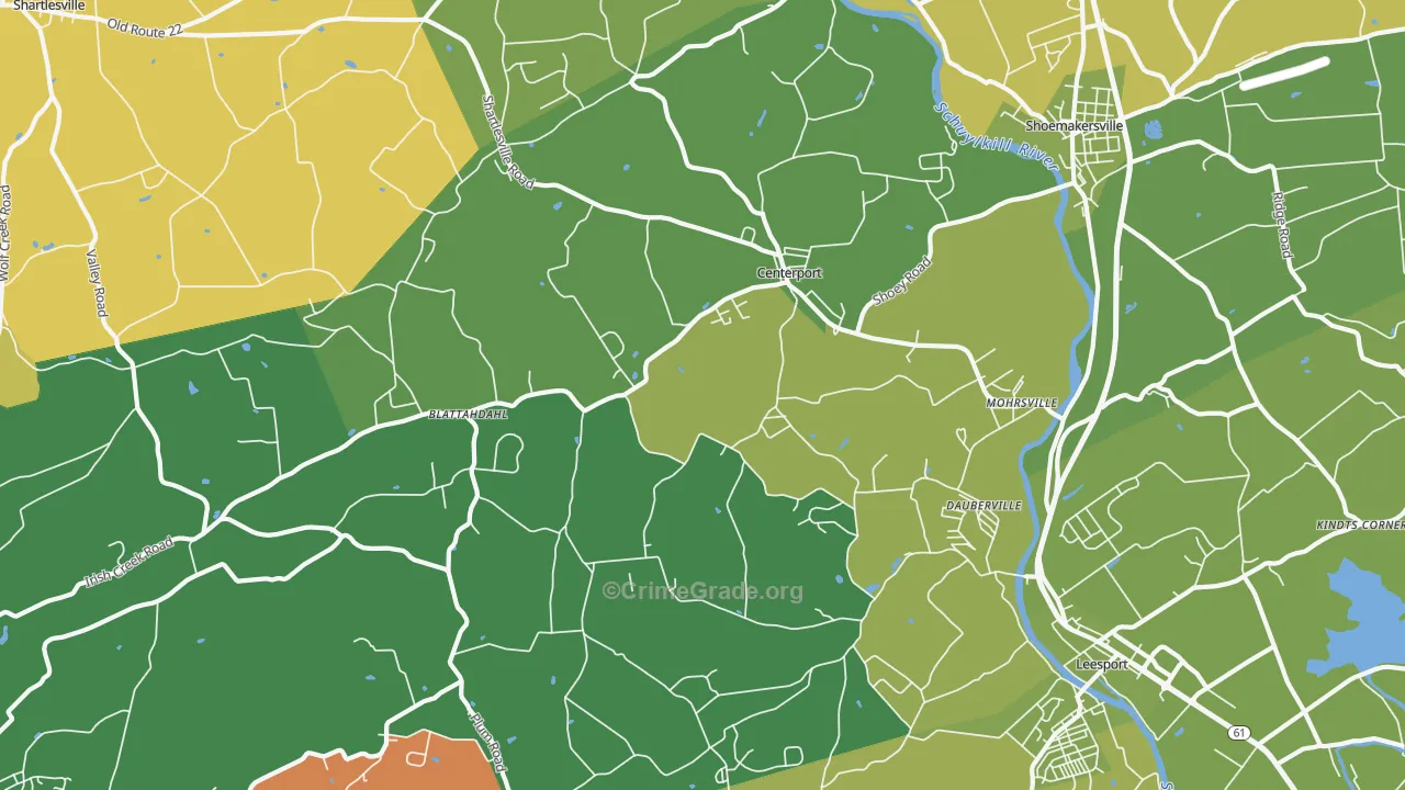 19541, PA Map of Theft Rates