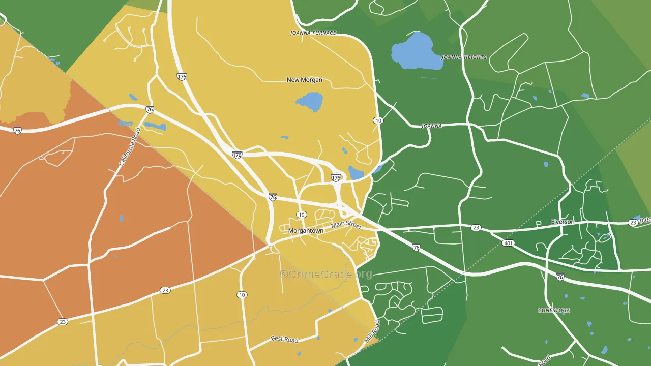 19543, PA Map of Theft Rates