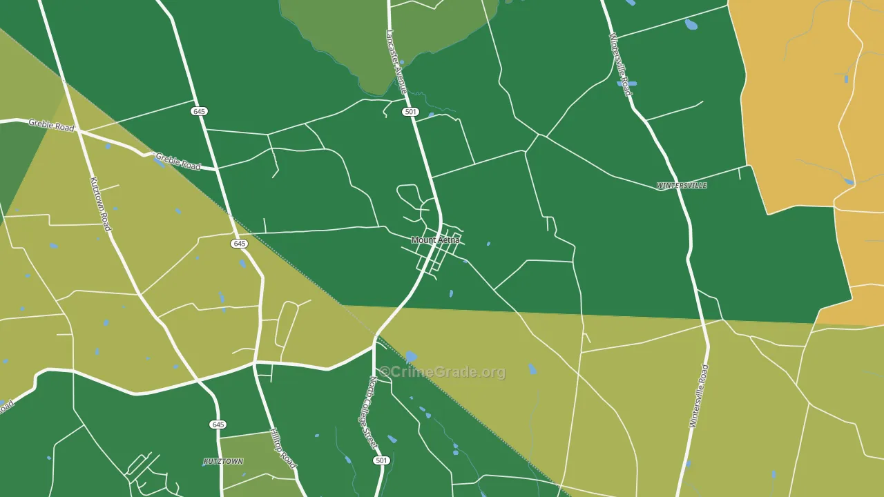 19544, PA Map of Theft Rates