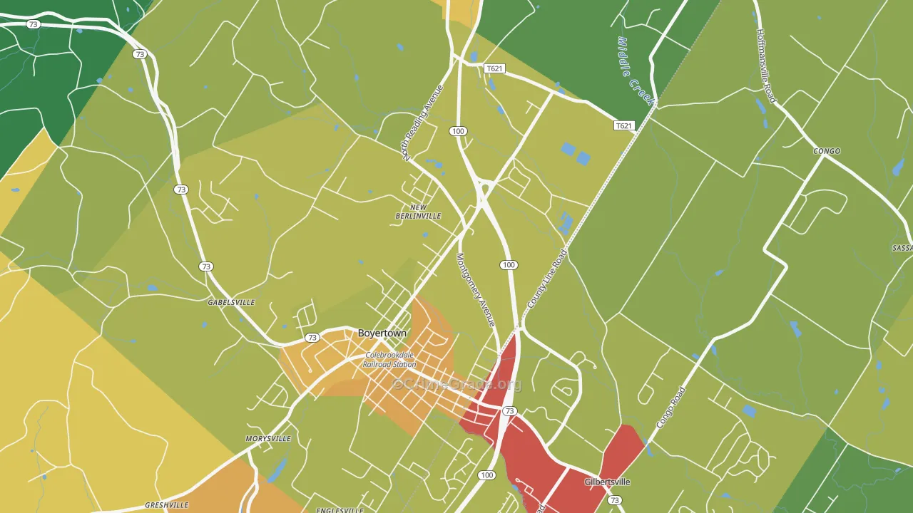 19545, PA Map of Theft Rates