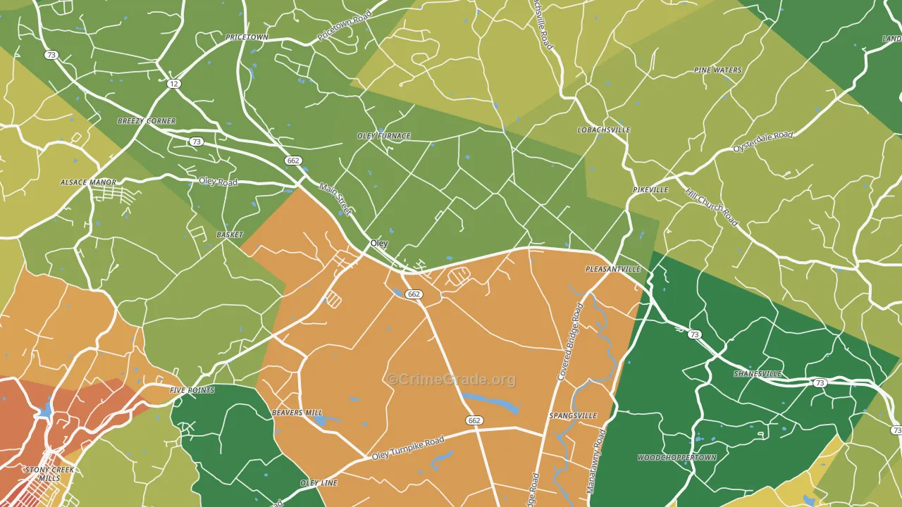 19547, PA Map of Theft Rates
