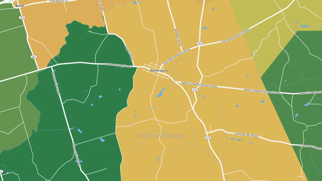 19550, PA Map of Theft Rates