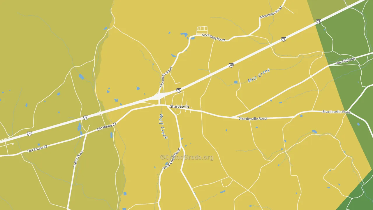 19554, PA Map of Theft Rates