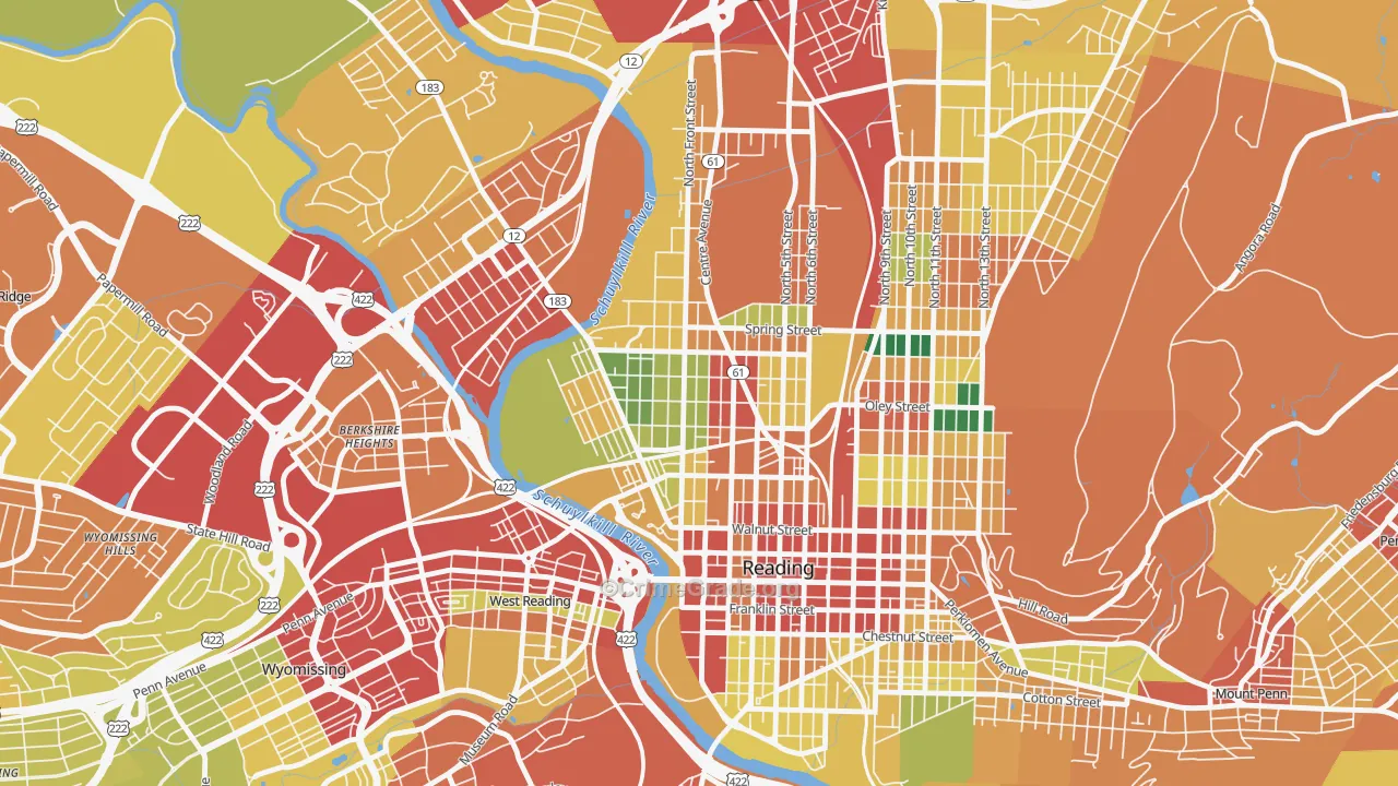 19601, PA Map of Theft Rates