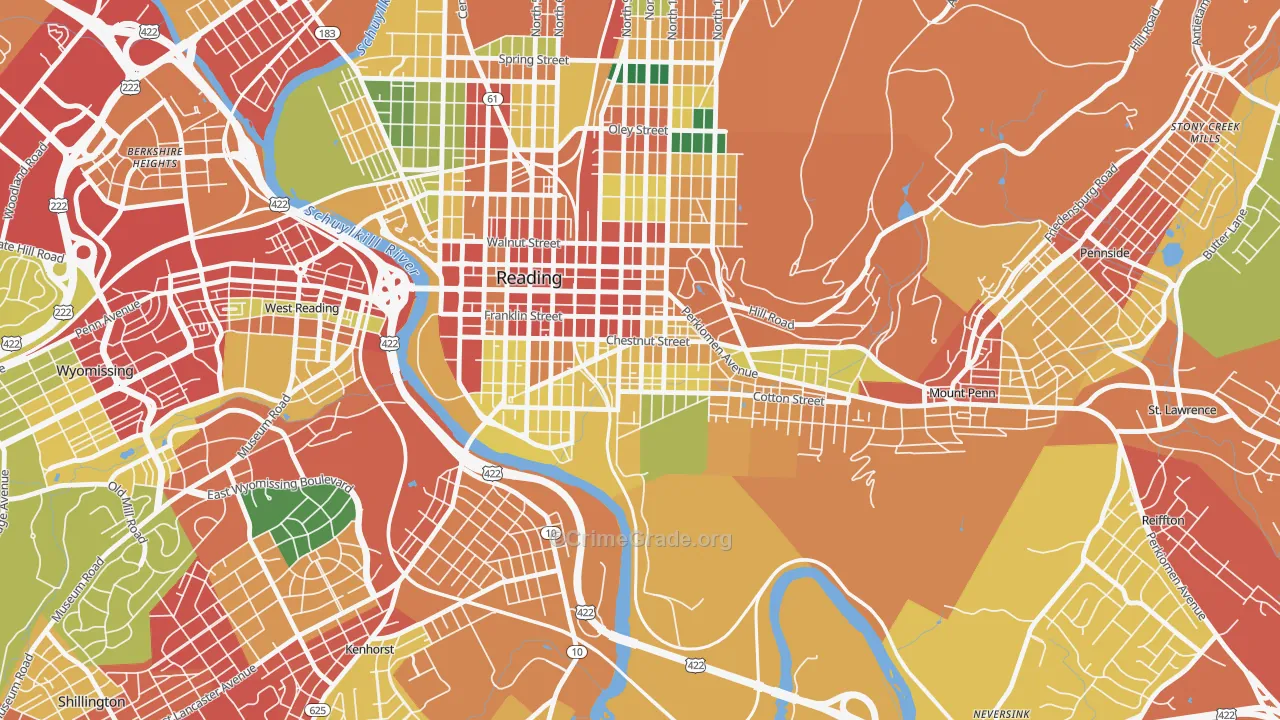 19602, PA Map of Theft Rates