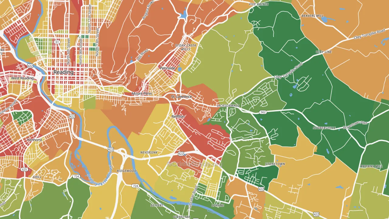 19606, PA Map of Theft Rates