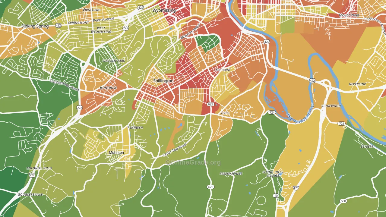 19607, PA Map of Theft Rates
