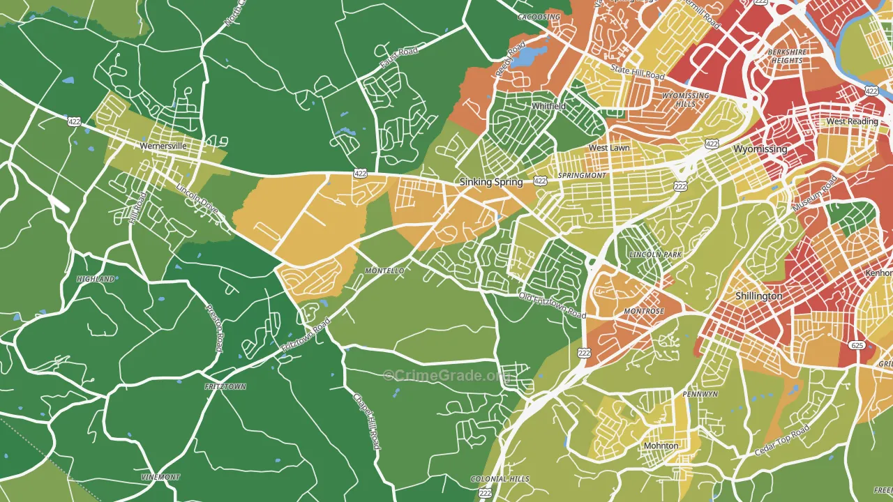 19608, PA Map of Theft Rates