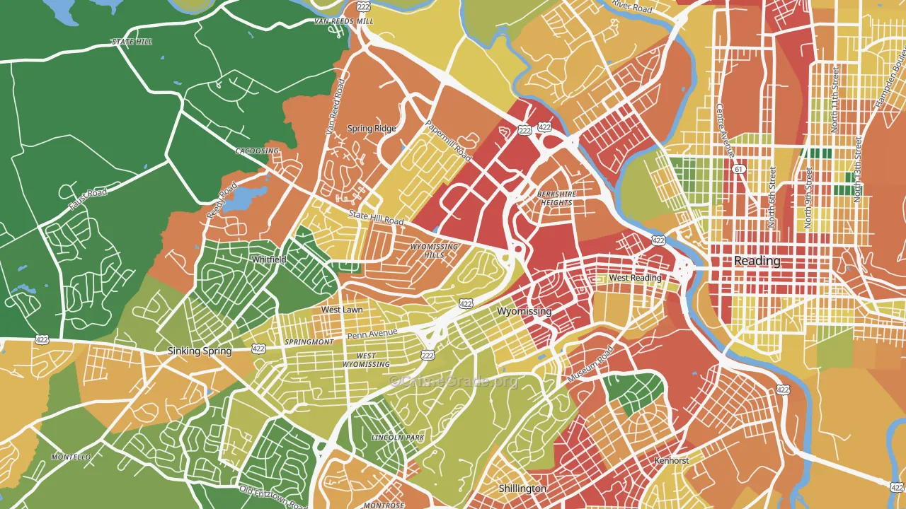 19610, PA Map of Theft Rates