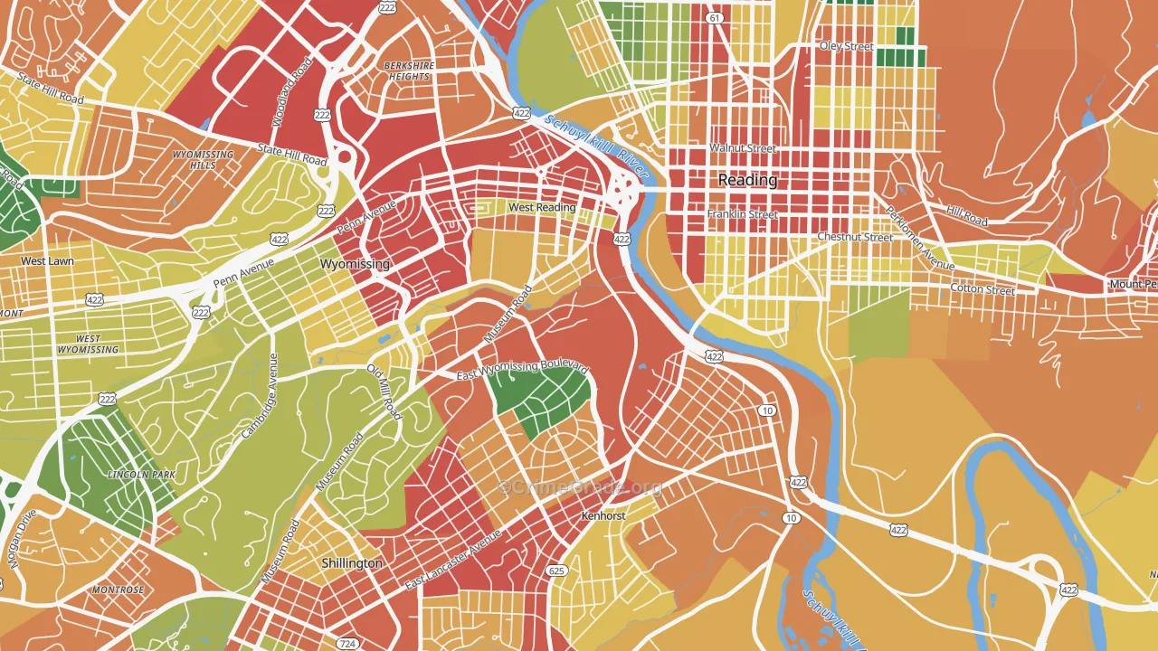 19611, PA Map of Theft Rates