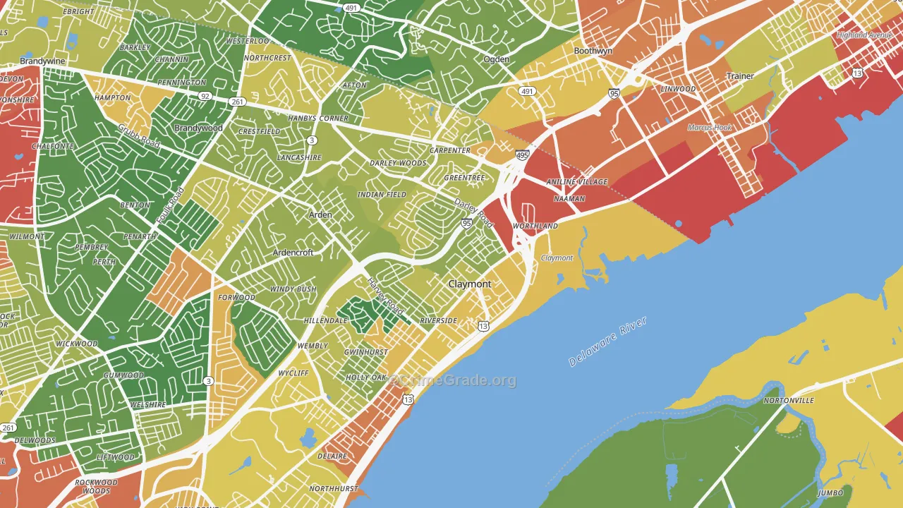 19703, DE Map of Theft Rates