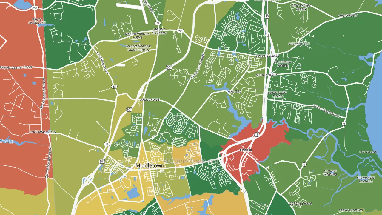 19709, DE Map of Theft Rates