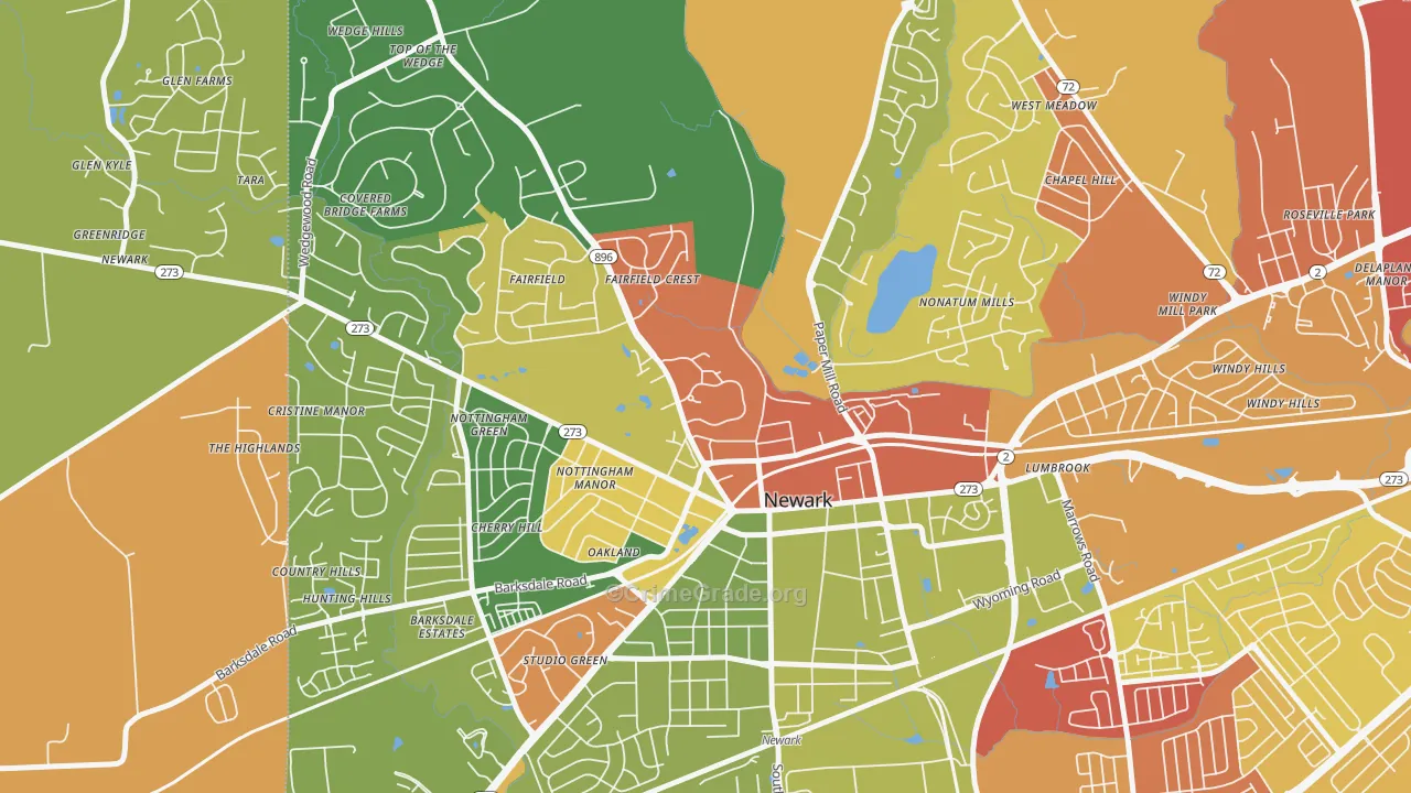 19716, DE Map of Theft Rates