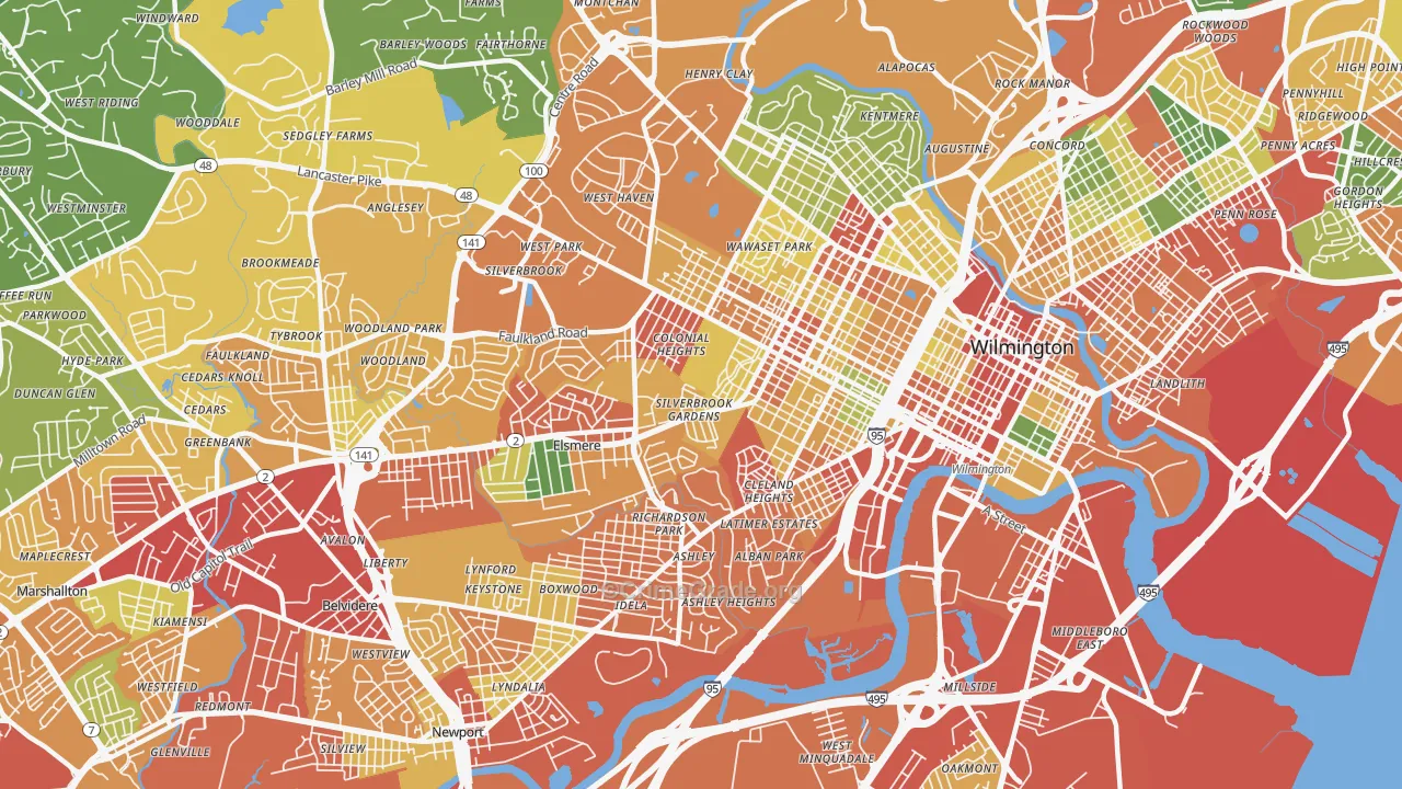 19805, DE Map of Theft Rates