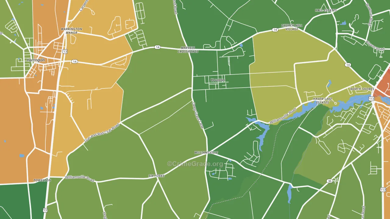 19954, DE Map of Theft Rates