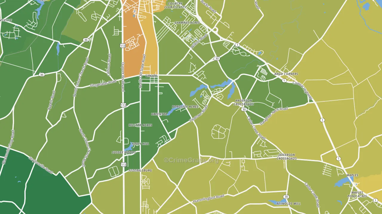 19960, DE Map of Theft Rates