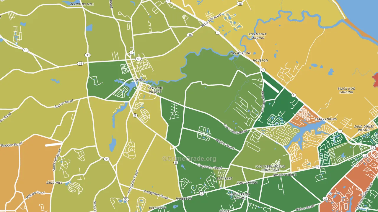 19968, DE Map of Theft Rates