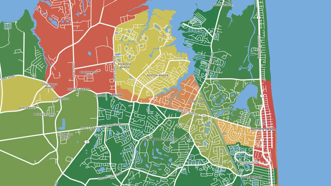 19970, DE Map of Theft Rates
