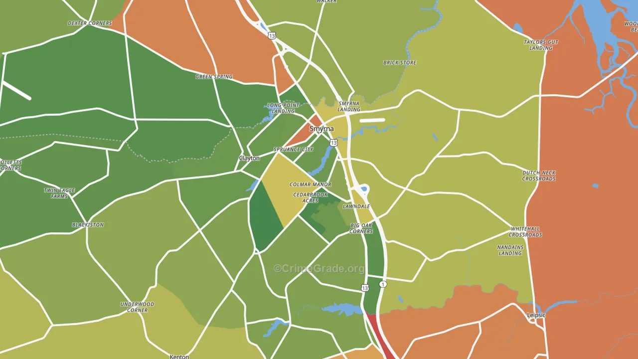 19977, DE Map of Theft Rates