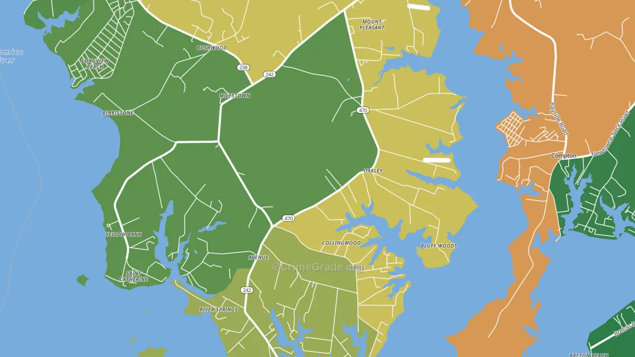 20609, MD Map of Theft Rates
