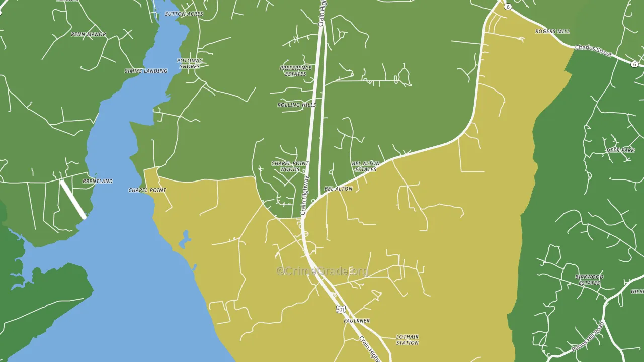 20611, MD Map of Theft Rates
