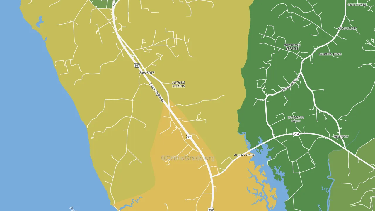 20632, MD Map of Theft Rates