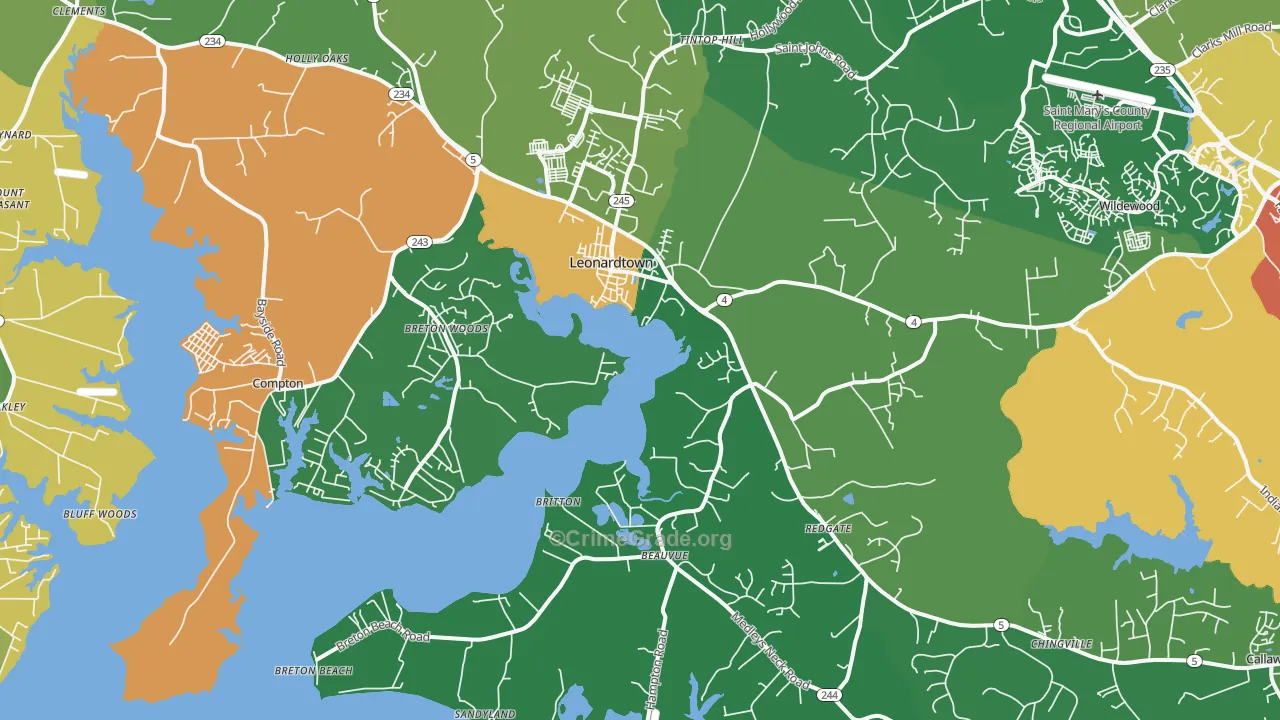 20650, MD Map of Theft Rates