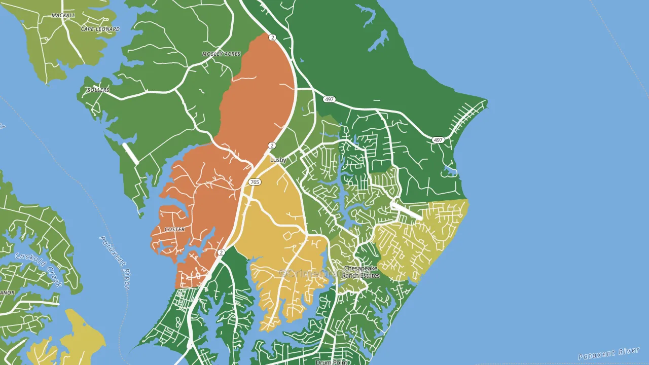 20657, MD Map of Theft Rates