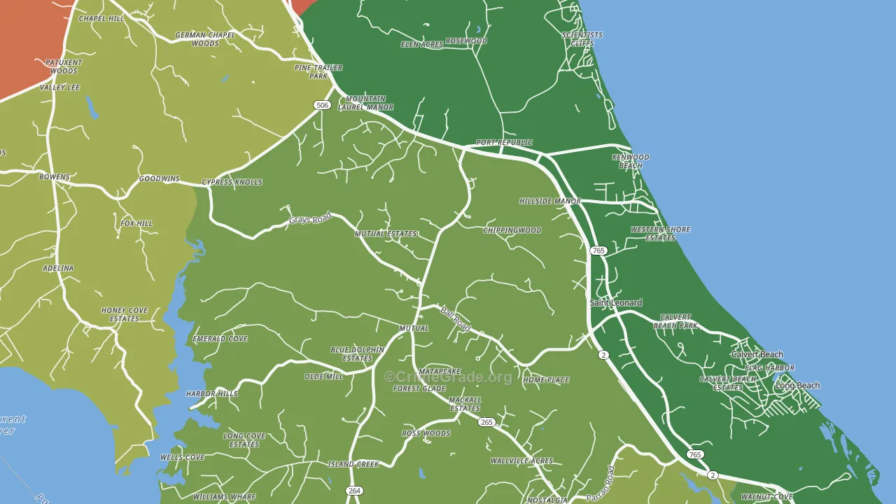 20676, MD Map of Theft Rates