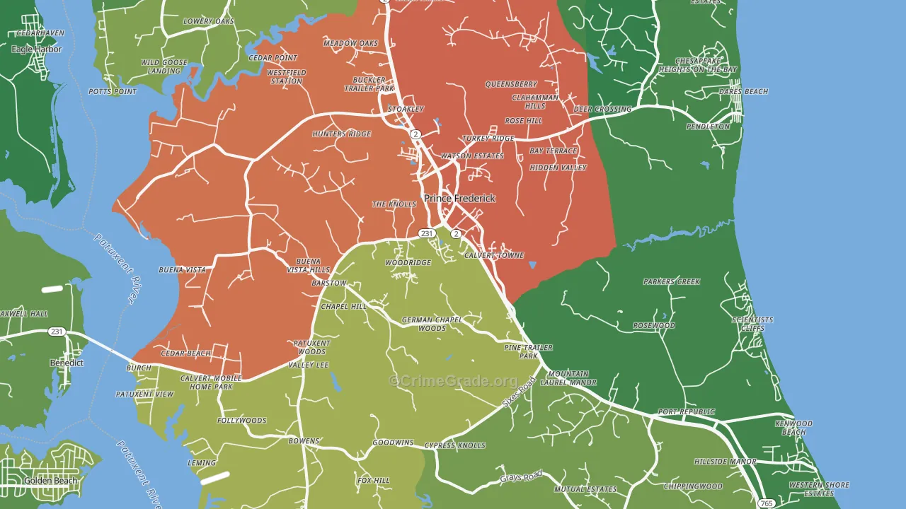 20678, MD Map of Theft Rates