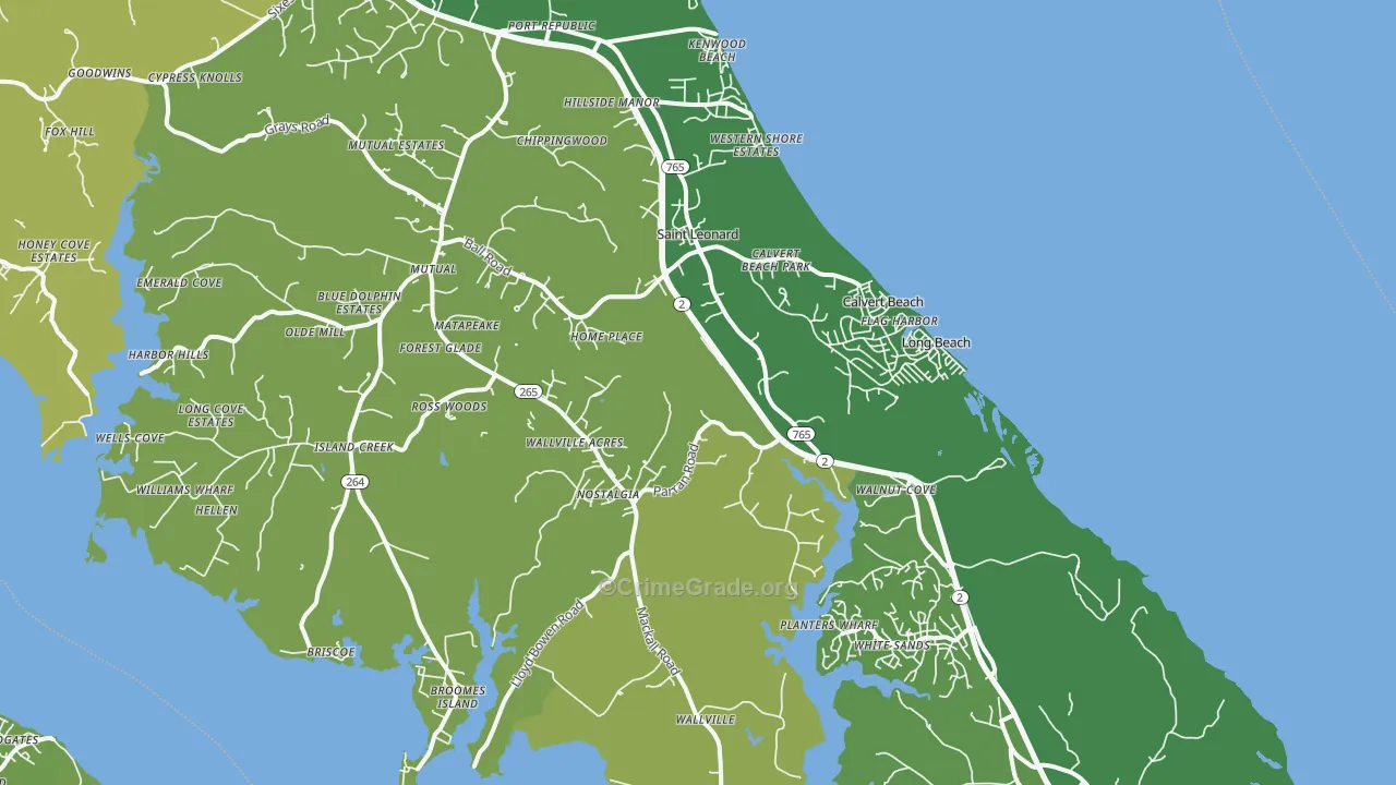 20685, MD Map of Theft Rates