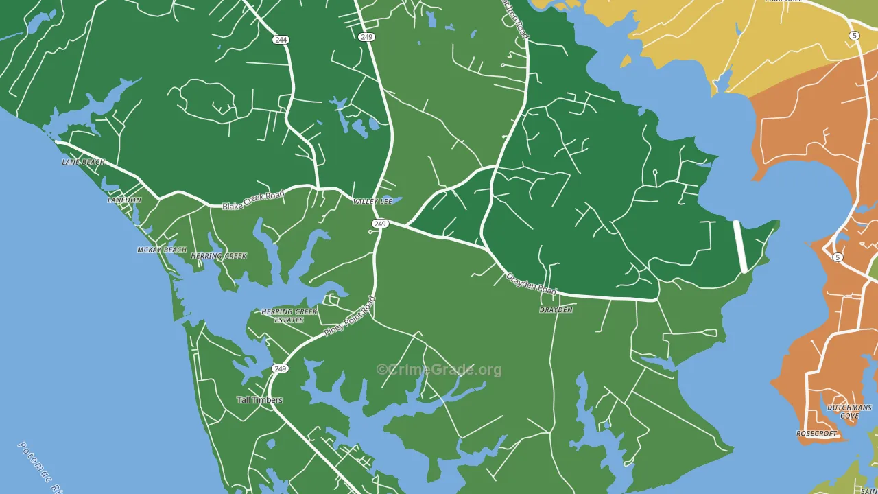 20692, MD Map of Theft Rates