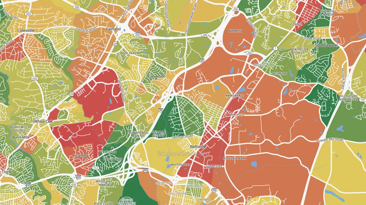 20705, MD Map of Theft Rates