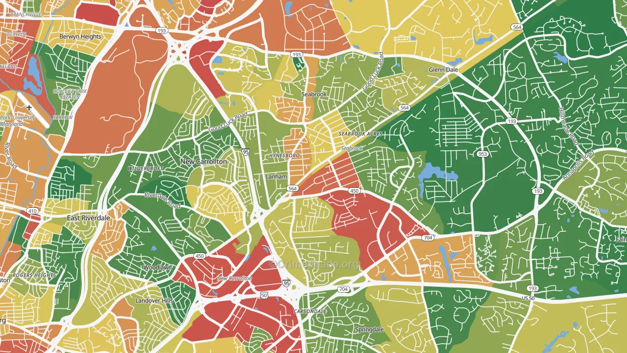 20706, MD Map of Theft Rates