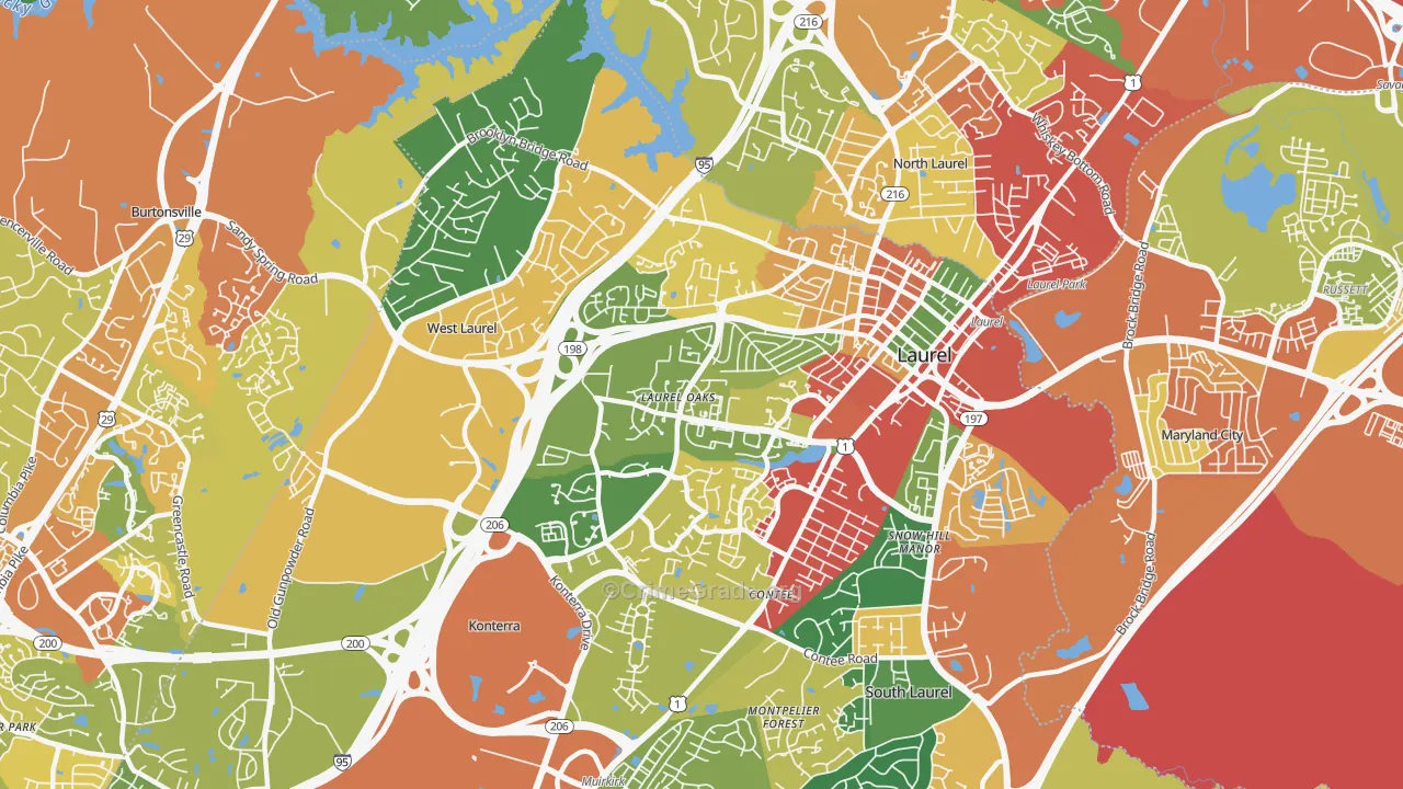 20707, MD Map of Theft Rates