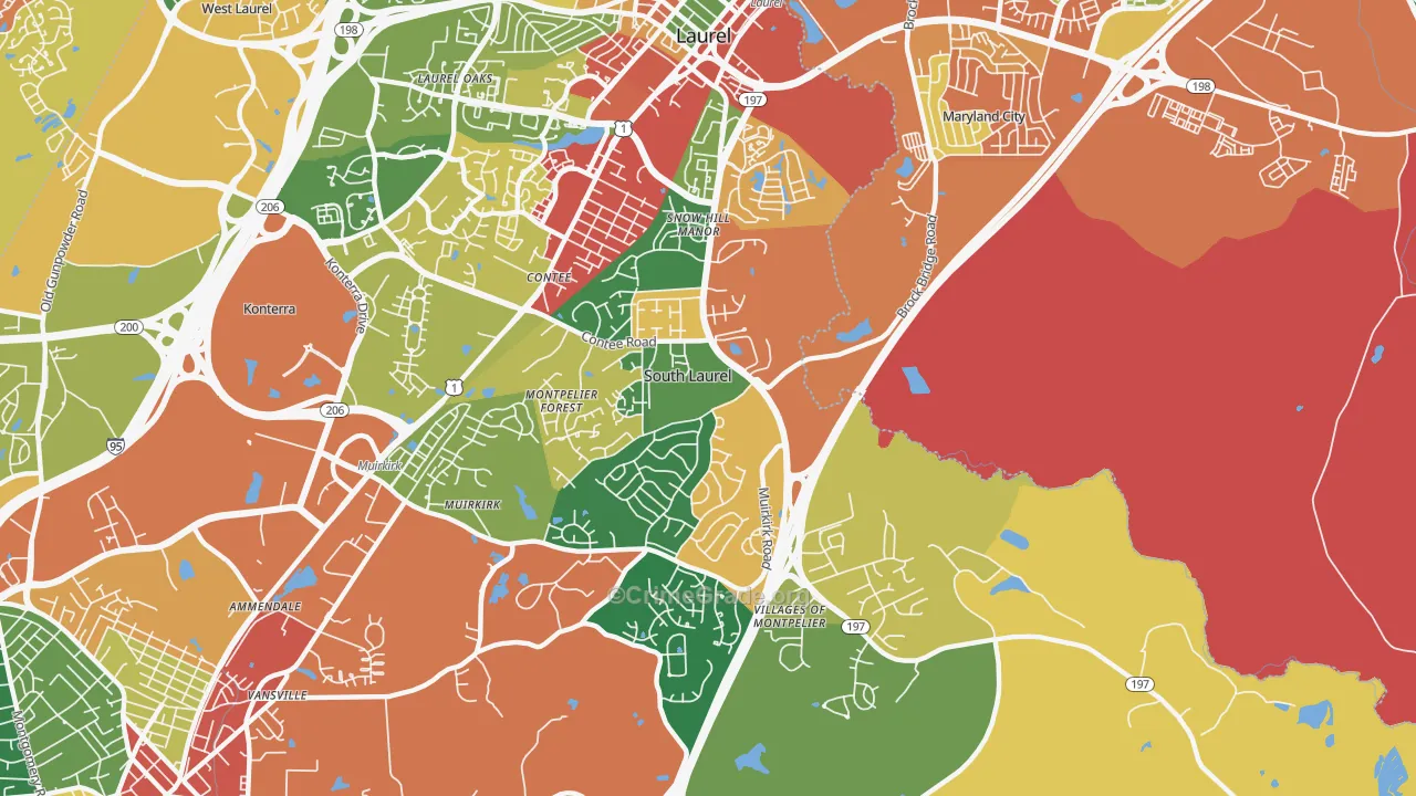 20708, MD Map of Theft Rates
