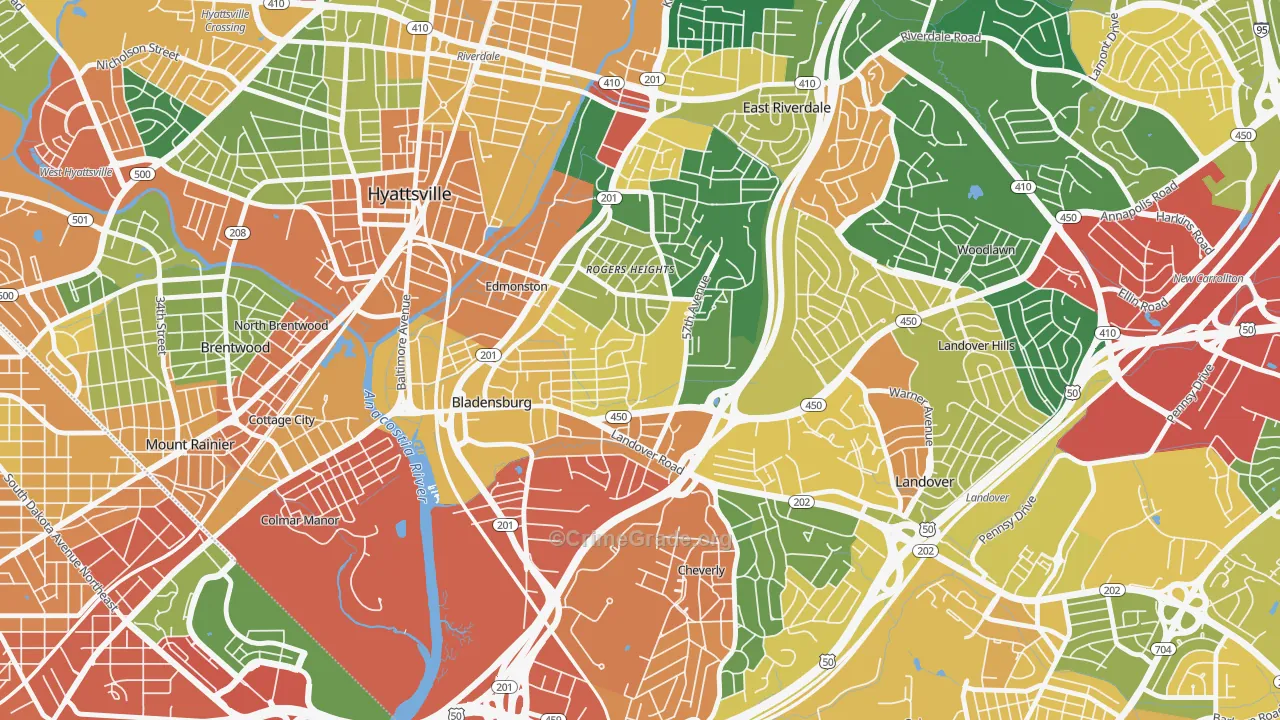 20710, MD Map of Theft Rates