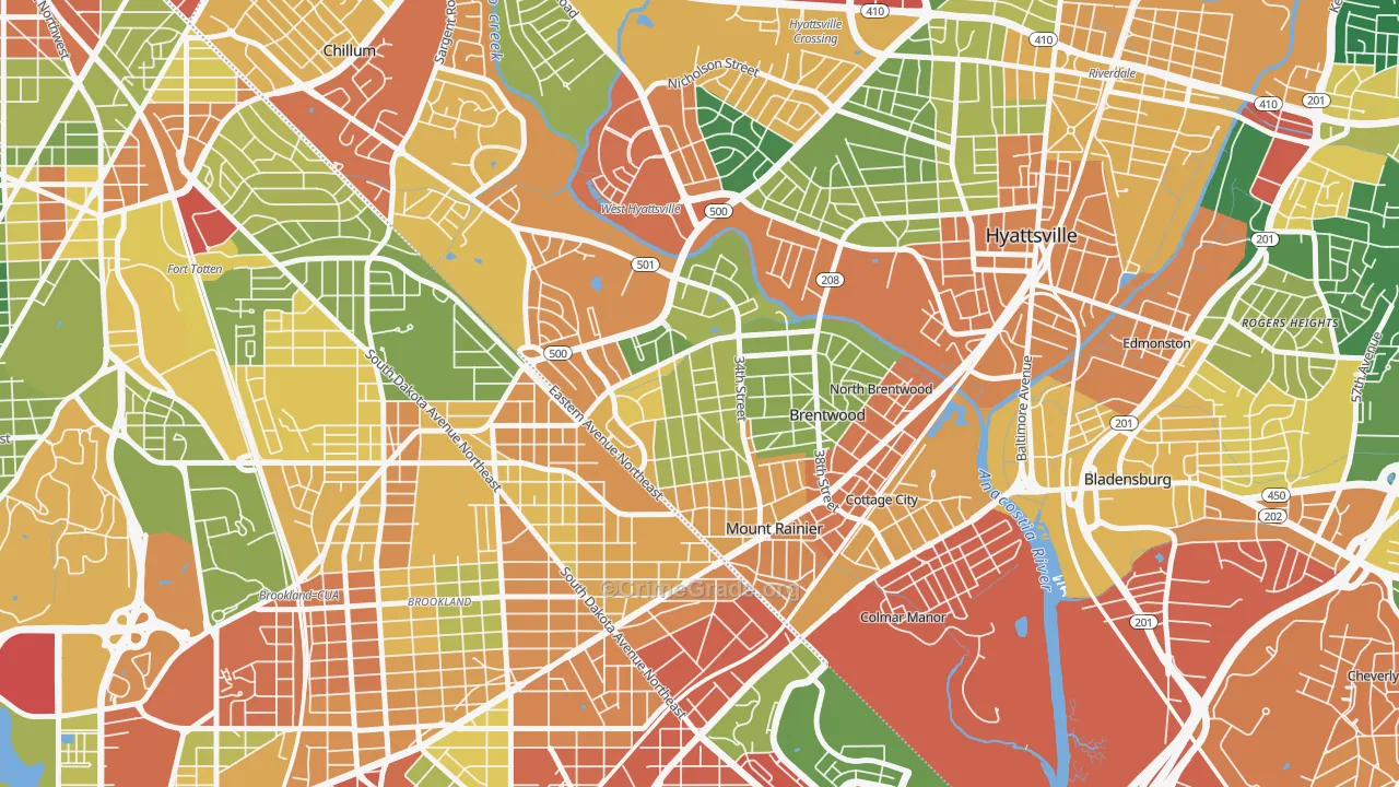 20712, MD Map of Theft Rates