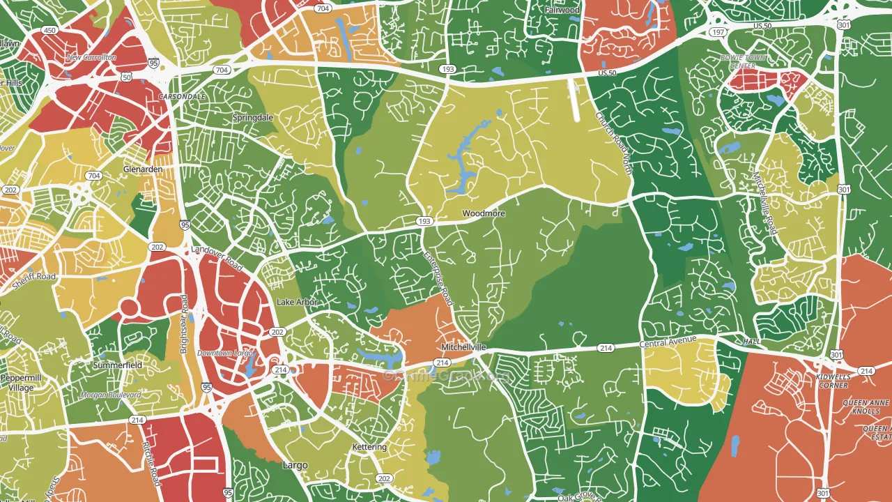 20721, MD Map of Theft Rates