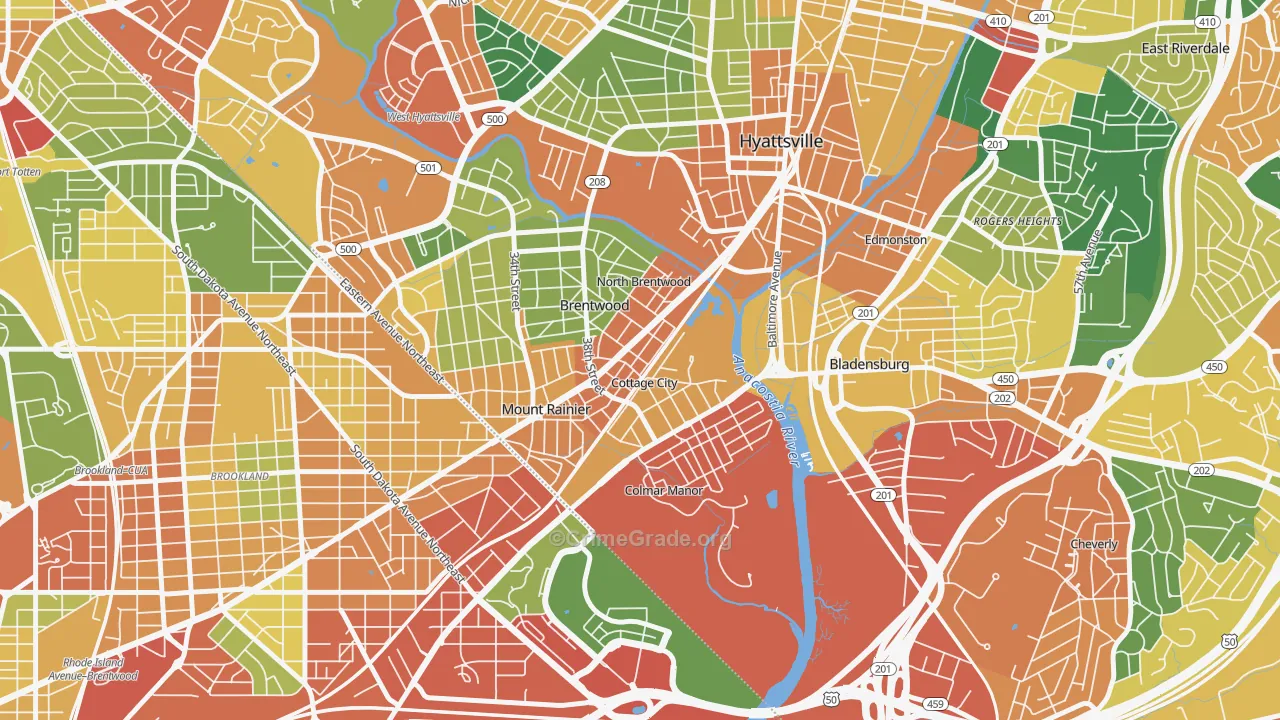 20722, MD Map of Theft Rates
