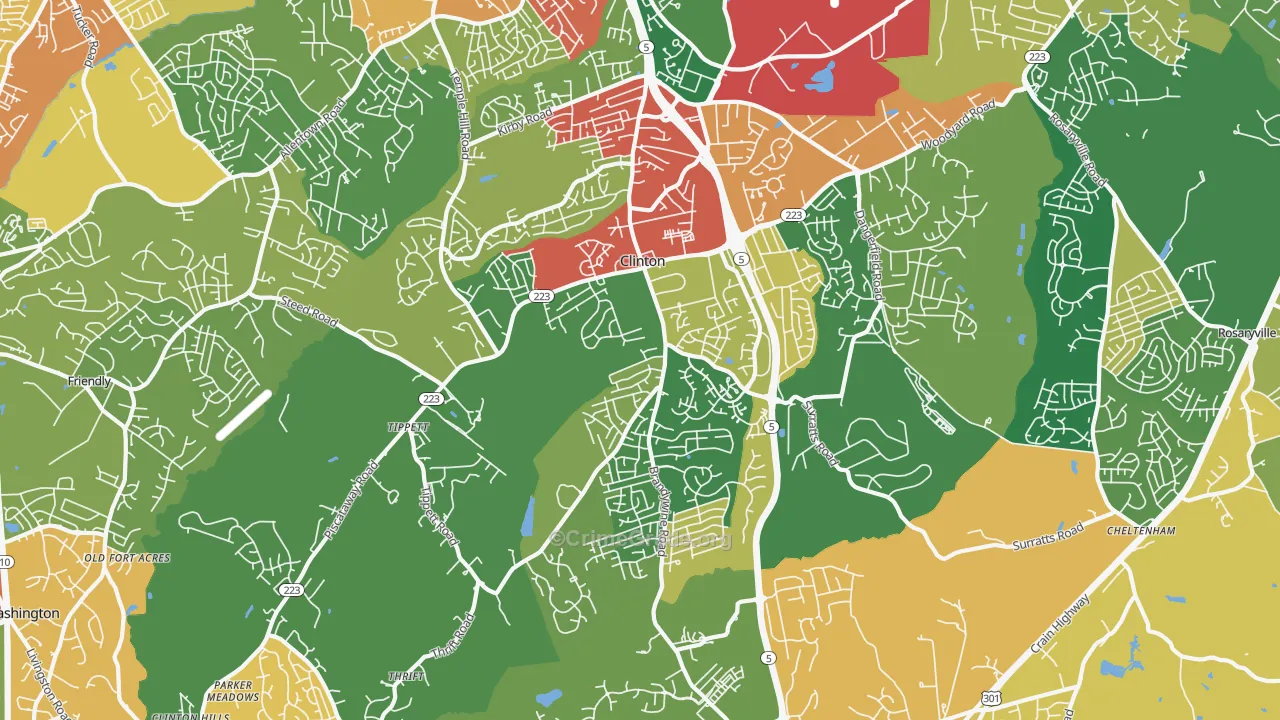 20735, MD Map of Theft Rates