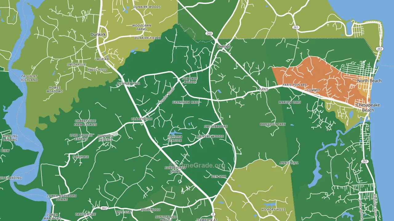 20736, MD Map of Theft Rates
