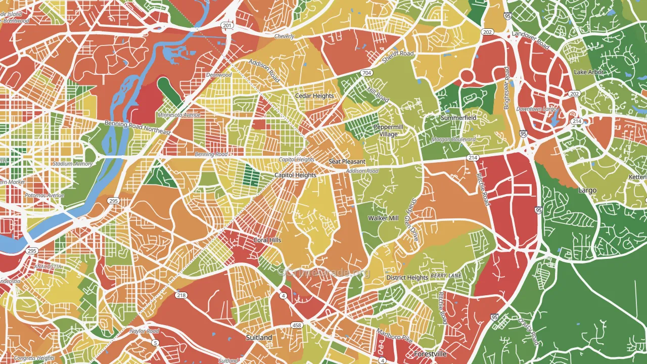 20743, MD Map of Theft Rates