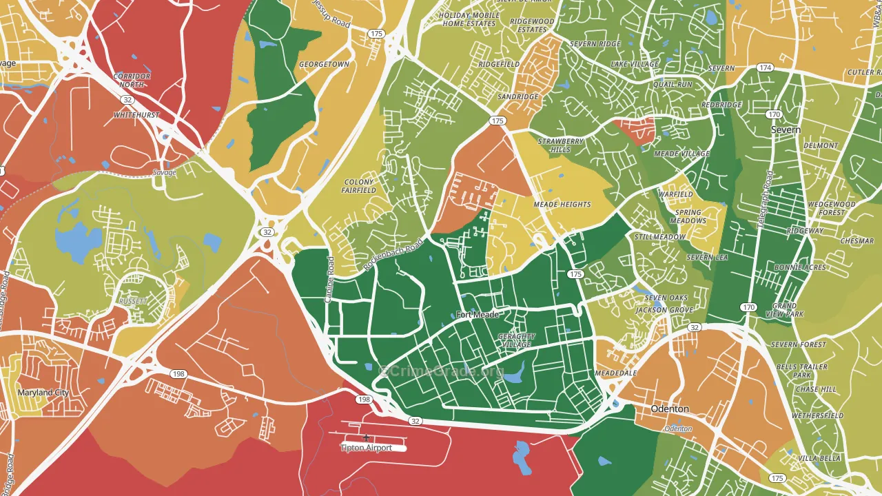 20755, MD Map of Theft Rates